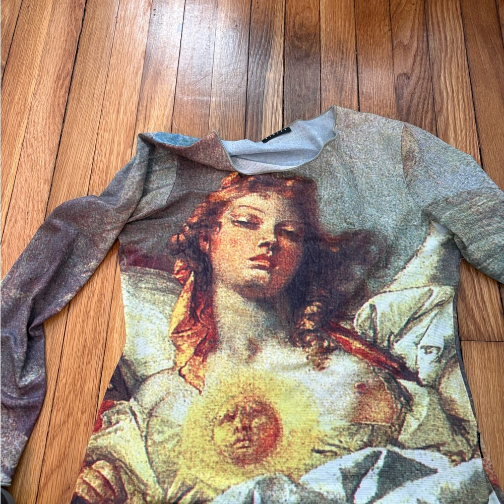 Euro Artistic Print Long Sleeve Top